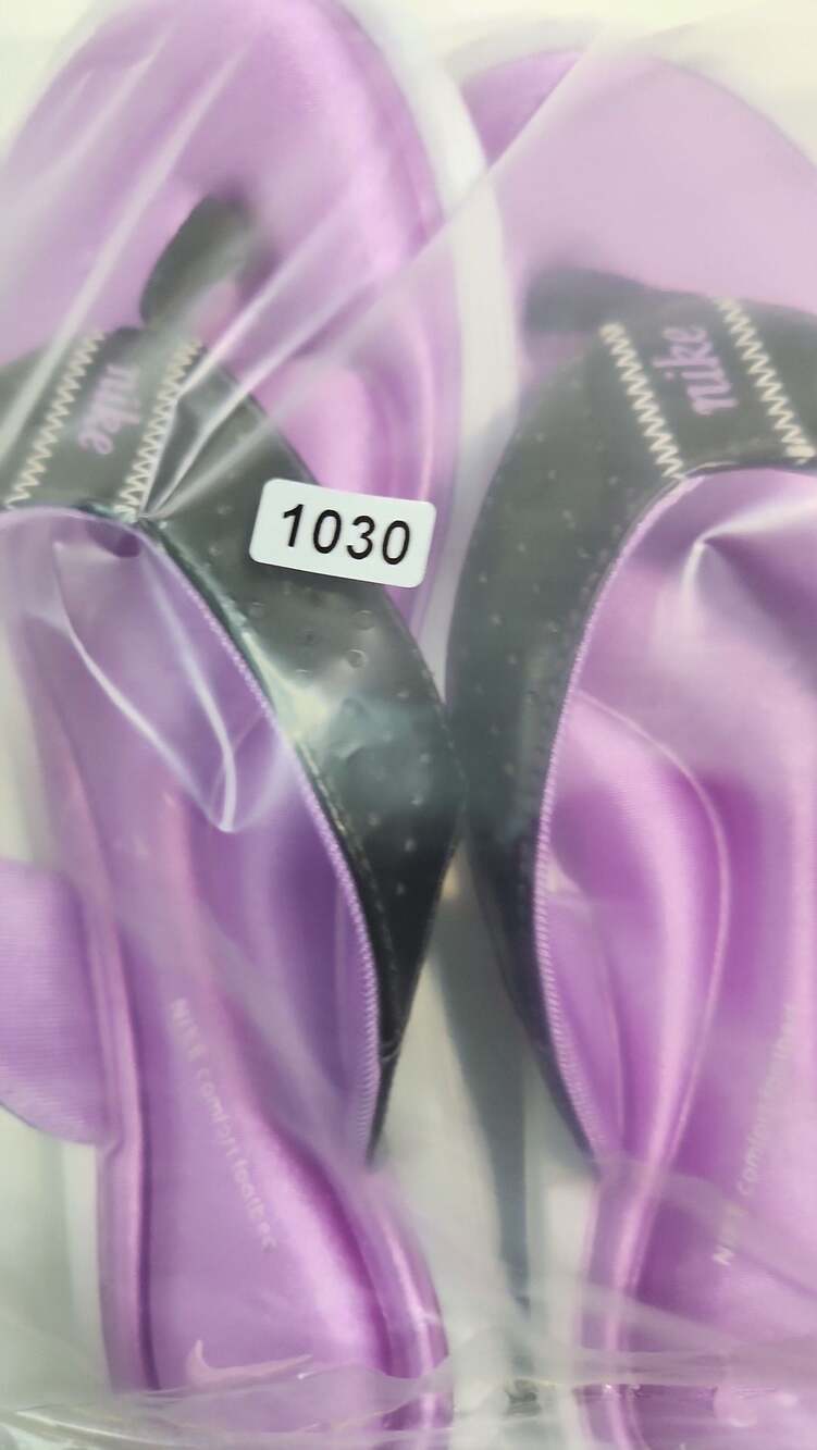 Nike Women's Comfort Footbed Thong Flip Flop Sandals Purple Black - Picture 5 of 5